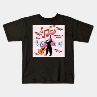 music is my escape Kids T-Shirt